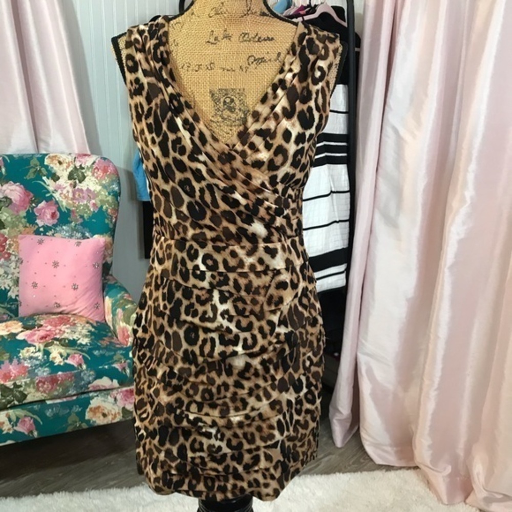 Express Animal Print Sheath Dress Sz 8